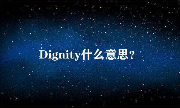 Dignity什么意思？