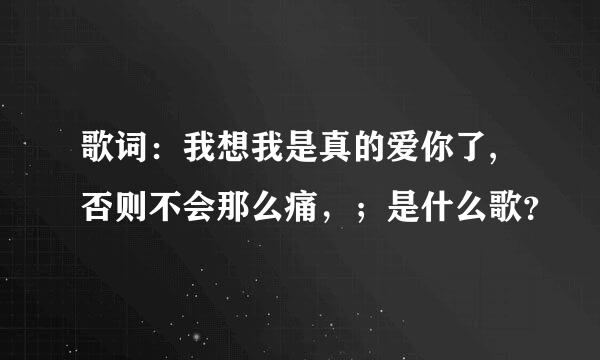 歌词：我想我是真的爱你了,否则不会那么痛，；是什么歌？