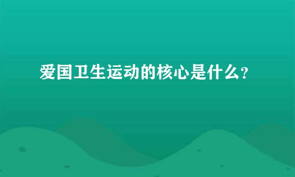 爱国卫生运动的核心是什么？