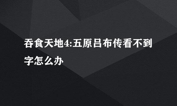 吞食天地4:五原吕布传看不到字怎么办