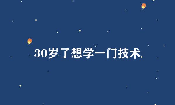 30岁了想学一门技术