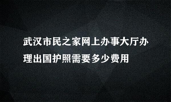 武汉市民之家网上办事大厅办理出国护照需要多少费用