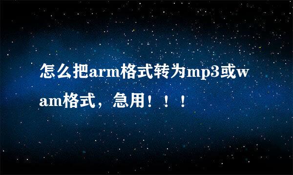 怎么把arm格式转为mp3或wam格式，急用！！！