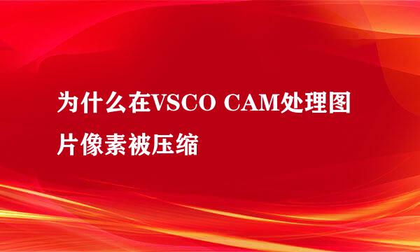 为什么在VSCO CAM处理图片像素被压缩