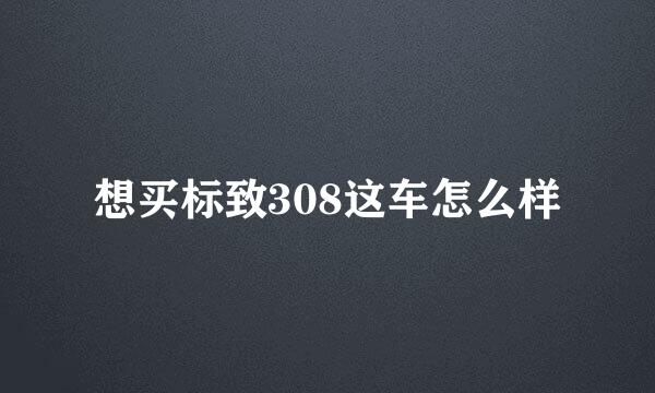 想买标致308这车怎么样