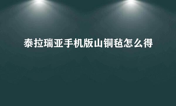 泰拉瑞亚手机版山铜毡怎么得