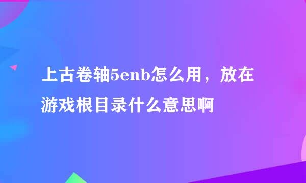 上古卷轴5enb怎么用，放在游戏根目录什么意思啊