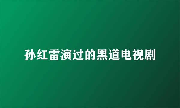 孙红雷演过的黑道电视剧