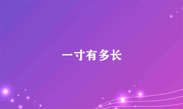 一寸有多长