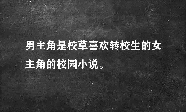 男主角是校草喜欢转校生的女主角的校园小说。