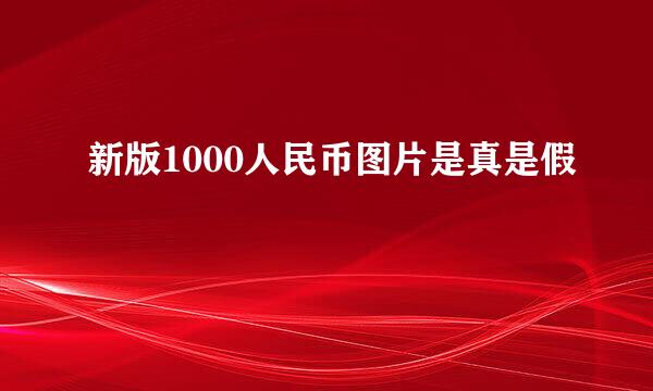 新版1000人民币图片是真是假