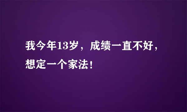 我今年13岁，成绩一直不好，想定一个家法！