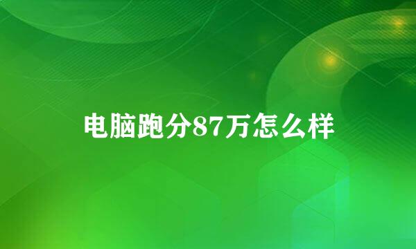 电脑跑分87万怎么样