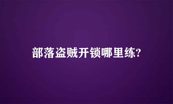 部落盗贼开锁哪里练?