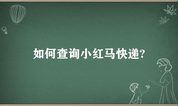 如何查询小红马快递?