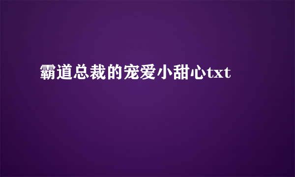 霸道总裁的宠爱小甜心txt