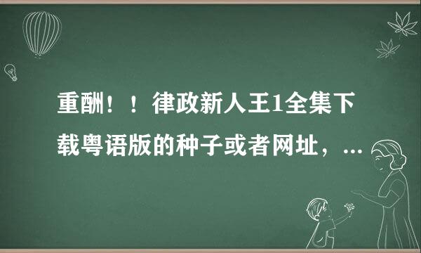 重酬！！律政新人王1全集下载粤语版的种子或者网址，好的追加