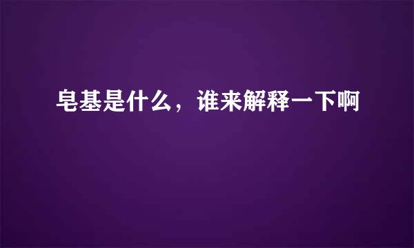 皂基是什么，谁来解释一下啊