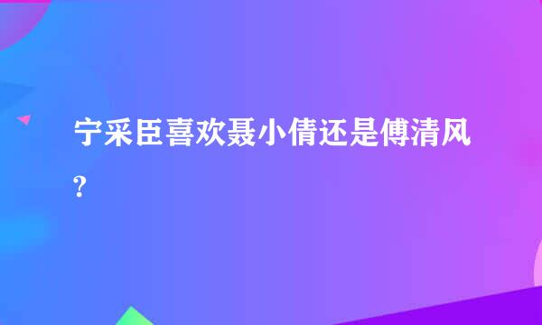 宁采臣喜欢聂小倩还是傅清风?