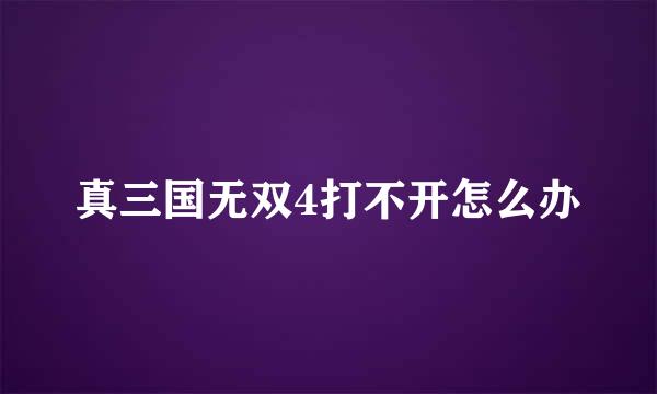 真三国无双4打不开怎么办