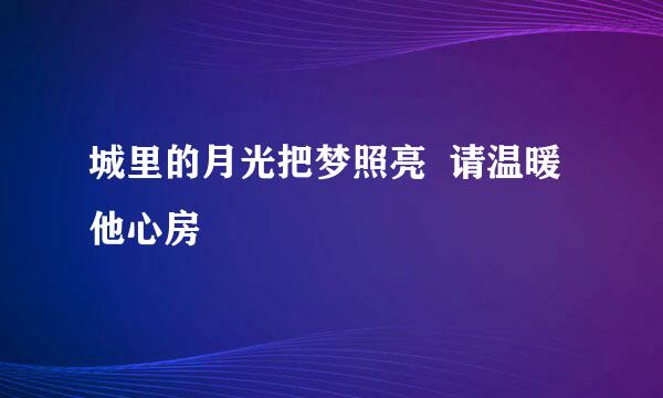 城里的月光把梦照亮  请温暖他心房