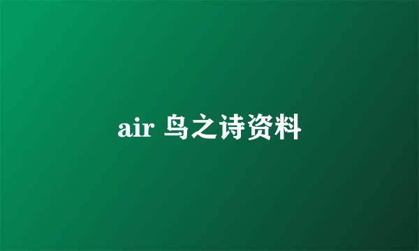 air 鸟之诗资料