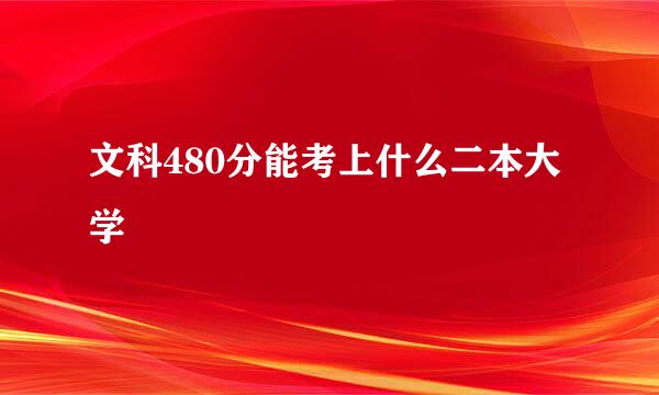 文科480分能考上什么二本大学