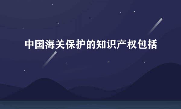 中国海关保护的知识产权包括