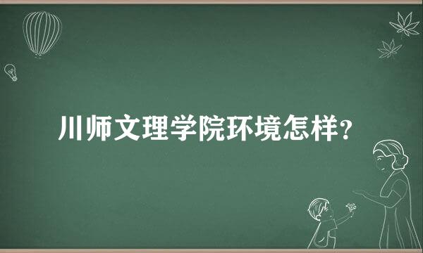 川师文理学院环境怎样？