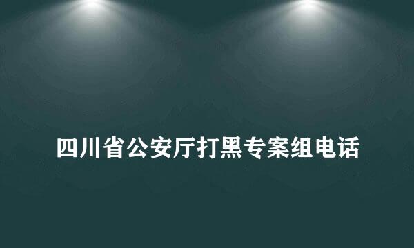 
四川省公安厅打黑专案组电话
