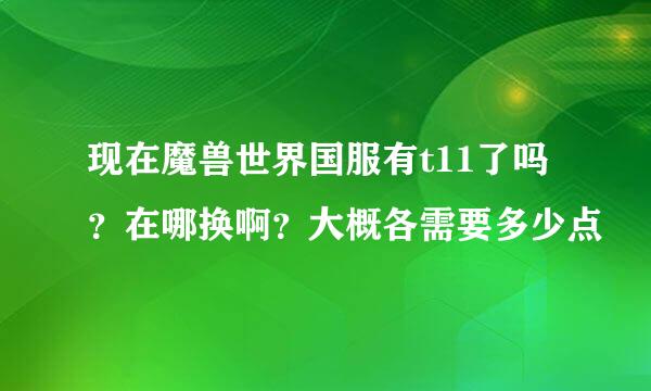 现在魔兽世界国服有t11了吗？在哪换啊？大概各需要多少点