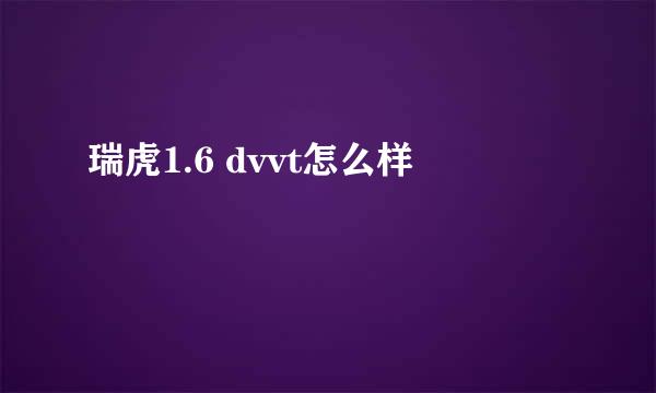 瑞虎1.6 dvvt怎么样