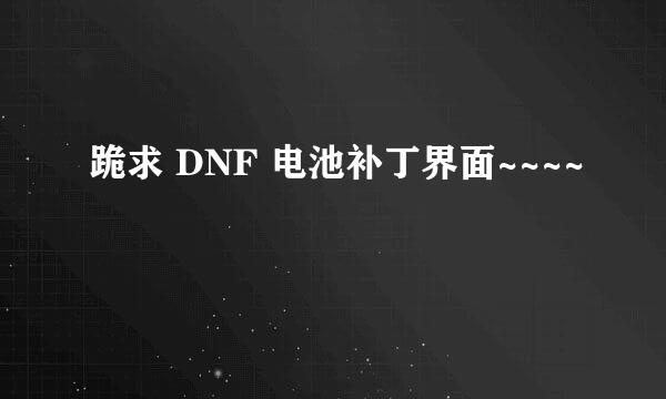 跪求 DNF 电池补丁界面~~~~