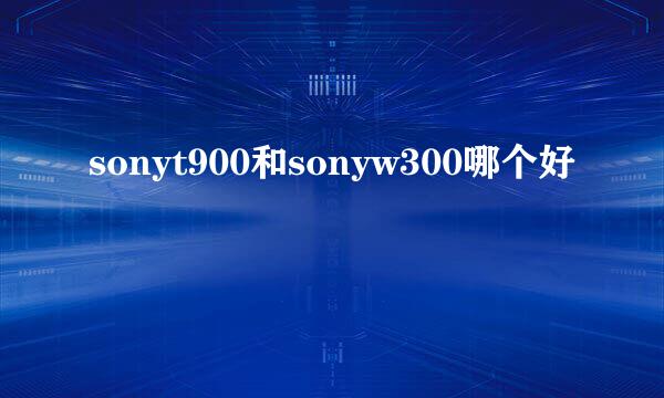 sonyt900和sonyw300哪个好