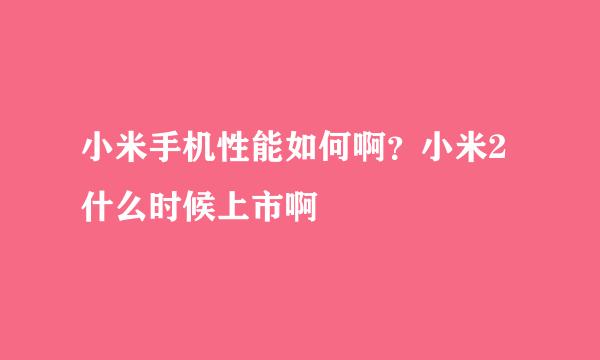 小米手机性能如何啊？小米2什么时候上市啊