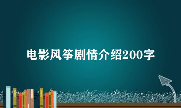 电影风筝剧情介绍200字