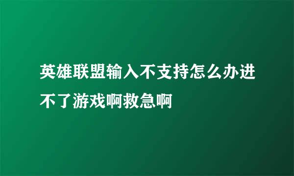 英雄联盟输入不支持怎么办进不了游戏啊救急啊