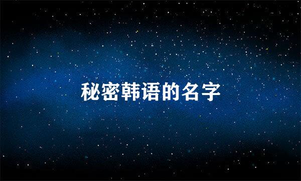 秘密韩语的名字