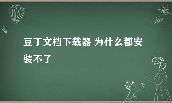 豆丁文档下载器 为什么都安装不了