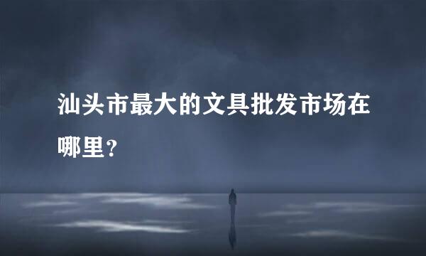 汕头市最大的文具批发市场在哪里？