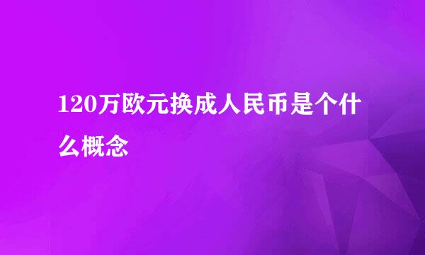 120万欧元换成人民币是个什么概念