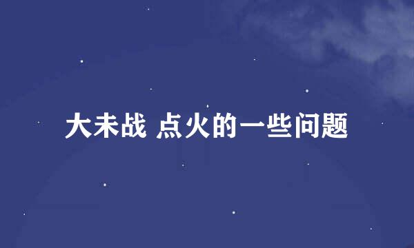 大未战 点火的一些问题