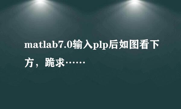 matlab7.0输入plp后如图看下方，跪求……