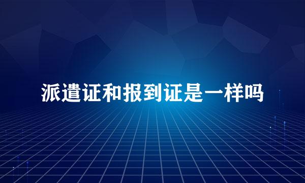 派遣证和报到证是一样吗