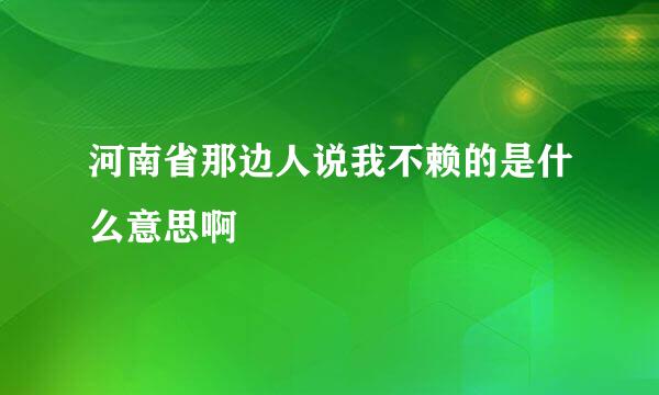 河南省那边人说我不赖的是什么意思啊