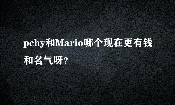 pchy和Mario哪个现在更有钱和名气呀？