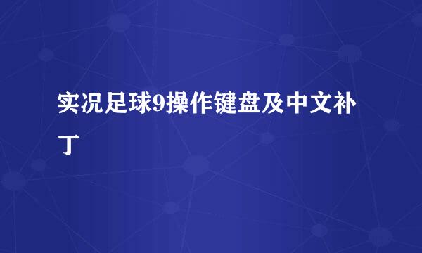 实况足球9操作键盘及中文补丁