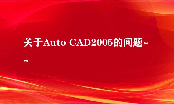 关于Auto CAD2005的问题~~