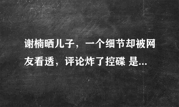 谢楠晒儿子，一个细节却被网友看透，评论炸了控碟 是什么意思