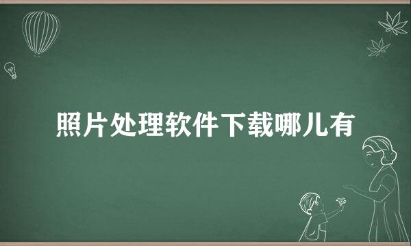 照片处理软件下载哪儿有